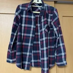 イング　チェック柄　長袖シャツ　M 袖丈変更可能