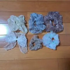 ヘアアクセサリーセット 6個　シュシュ　バレッタ