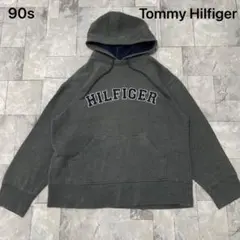 90s Tommy Hilfiger スウェットパーカー USA企画 刺繍ロゴ