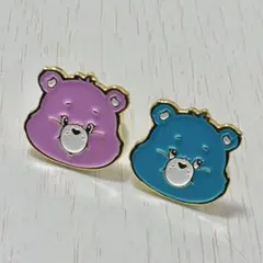 ケアベア ビッグメタルリング 紫と青
