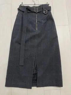 ★美品　アカネウツノミヤ　グレー チェック柄 タイトスカート★