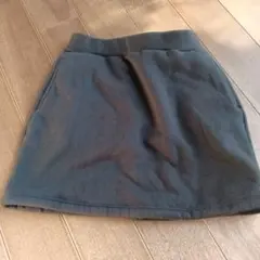 裏起毛ブラック フリーススカート 後ろポケット付き