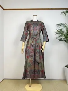 misaki様用大人ハイカラマキシドレス　美　大島紬　着物リメイクワンピース misaki様用大人ハイカラマキシドレス 美 大島紬 着物リメイク