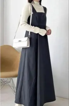 美品 Heather ジャンパースカート キャミワンピース ジャンスカ