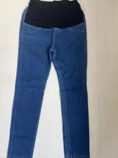 1. デニム風 マタニティ パンツ M
