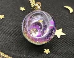 キラキラ✨レジン宇宙玉ネックレス 18mm ゴールドチェーン
