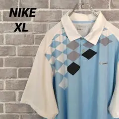 【NIKEGOLF】✔ 半袖ポロシャツ アーガイル ダイヤ US古着 ゆるだぼのサムネイル