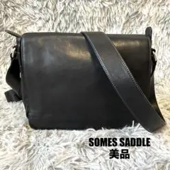 【美品】SOMES SADDLE ソメスサドル レザーフラップ ショルダーバッグ