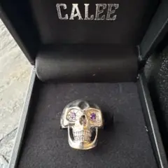 CALEE スカルリング シルバー アメジスト 21号