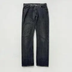 80s euro Levi's 501 デニムパンツ 先染めブラック ストレート