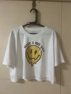 SHEIN スマイルプリント 半袖Tシャツ ホワイト