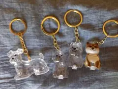 うちの子のけだまだま風キーホルダー　犬ver.4個セット
