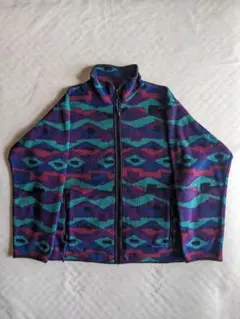 90s　REI　フリース　総柄　M usa製 オールドアウトドア ネイティブ調