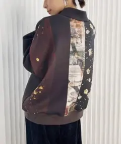 Ameri アートプリント ハイネック スウェット
