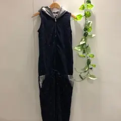 Hollister フード付きドット柄オールインワン 紺 レディース サロペットのサムネイル
