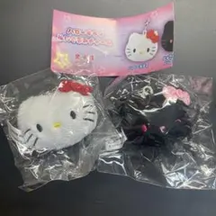 ハローキティ ぬいぐるみチャーム ガチャガチャ ヒョウ柄リボン 2点セット