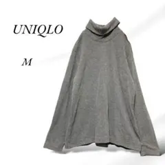 a198.ユニクロ 美品【M】グレー/タートルネック/ヒートテック/軽暖