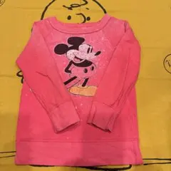 デニムダンガリーミッキーマウス ピンク トレーナー