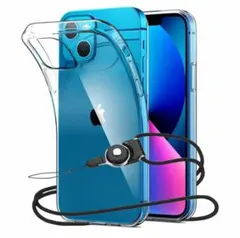 iPhone14 スマホケース クリア ストラップ付き 軽い