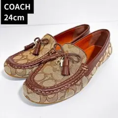 美品⭐︎COACH コーチ　モカシン　ローファー　タッセル　茶色24cmのサムネイル