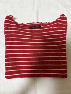 w closet ボーダー リブ カットソー レッドのサムネイル