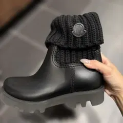 MONCLER レディース ニットコンビ ラバーブーツ ブラック 37サイズのサムネイル