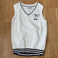 【大人気】adidasゴルフ　ニットベスト　ホワイト　L アディダス