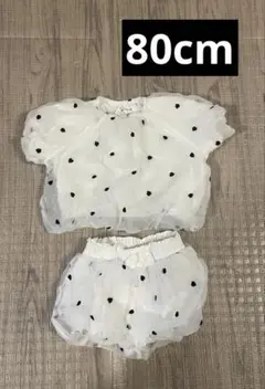 mamaraku ハート柄 トップス&ショーツ 80cm