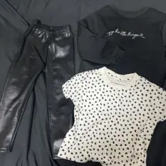 SHEIN 西松屋 牛柄 Tシャツ レギンスセット 100 裏起毛 トレーナー