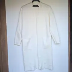 AZULアズール　ホワイト ロングカーディガンM