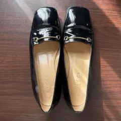 グッチ　GUCCI　ホースビット　パンプス　エナメルレザー　ブラック