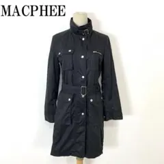 マカフィー ステンカラーミリタリーコート 黒 コットン100％ 38 B1840