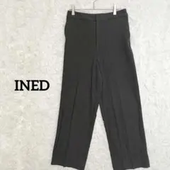 【イネド】￼センタープレススラックス　ストレッチ　グレイ　L オフィス　ビジネス