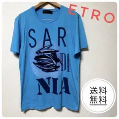 エトロ 国内正規品 サルデーニャ イワシ プリント Tシャツ 水色 Lのサムネイル