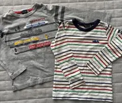 ミキハウス◆BlackBear長袖ロンT2枚男の子電車乗り物MIKIHOUSE