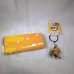 【ご当地限定】鬼滅の刃　善逸セット　ご当地キーホルダー　はんなり　タオルハンカチ