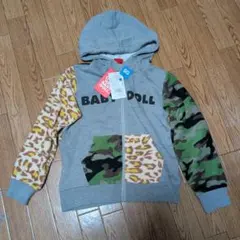 タグ付き新品未使用品！ベビードールZIPパーカー 豹柄カモフラ柄 120センチ