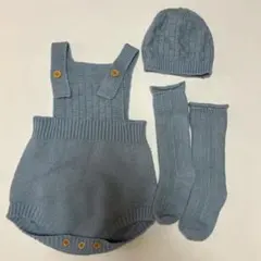 SHEIN ニットオーバーオール3点セット 9-12ヶ月