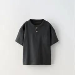 ZARA ベビー 新品 ヘンリーネックTシャツ 98 ブラックのサムネイル