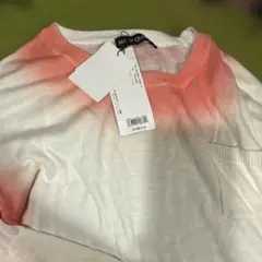 マリクワ Vネックセーター M ホワイト・オレンジ