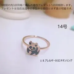 bj14044パンダモチーフ 14号 アルルギー対応チタンリング