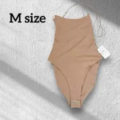 【未使用品】 ベージュ ハイウエスト ボディスーツ ヌーディ クロスストラップ