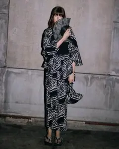 ヴィヴィアンウエストウッド レッドレーベル 浴衣 リピートオーブ ブラック 巾着