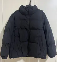 GU ヒートパデッド2WAYブルゾン 150 ブラック　ダウンジャケット