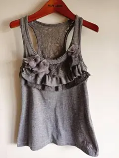Abercrombie & Fitch レース装飾タンクトップ グレーのサムネイル