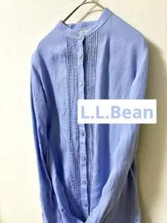 L.L.Bean エルエルビーンバンドシャツ ブラウス ブルー 長袖 ナチュラルのサムネイル