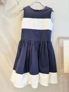 ケイトスペード♠️ kate spade ノースリーブワンピース ネイビーホワイト