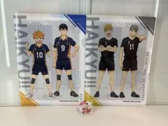 ハイキュー　クリアファイル 2枚セット　缶バッジ　くら寿司 宮兄弟　日向　影山