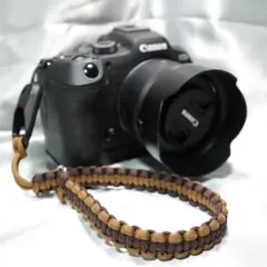 《WS004》パラコードリストストラップ LV風ダークブラウン＆ライトブラウン