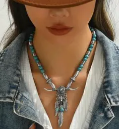 ネックレス メンズ レディース シルバー ターコイズ フェザー アクセサリー
